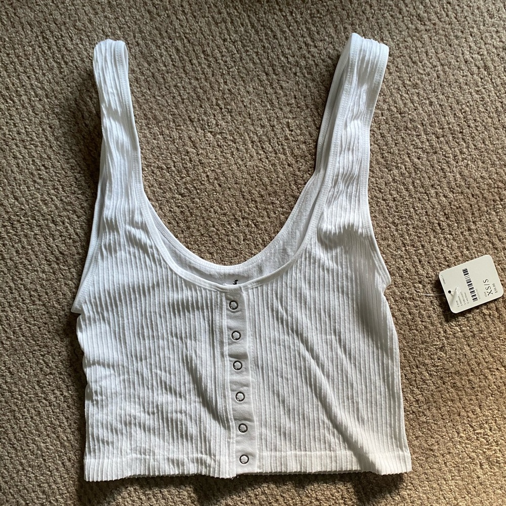 Free people button down cropped tank XS